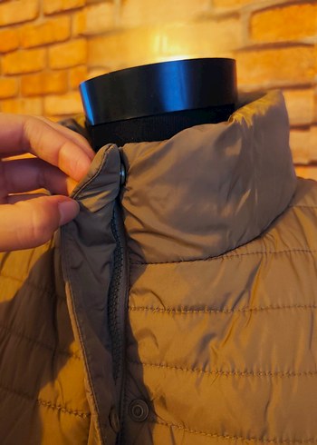 Bej Kısa Fermuarlı Kadın Yelek - Görsel 3