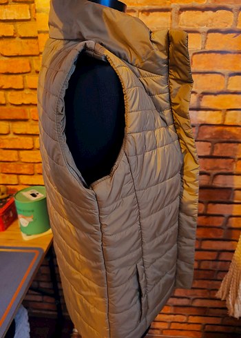 Bej Kısa Fermuarlı Kadın Yelek - Görsel 7