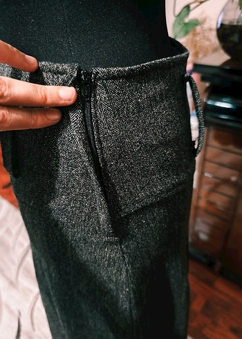 Gri Örgü Midi Etek - Görsel 3