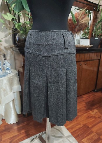 Gri Örgü Midi Etek - Görsel 6