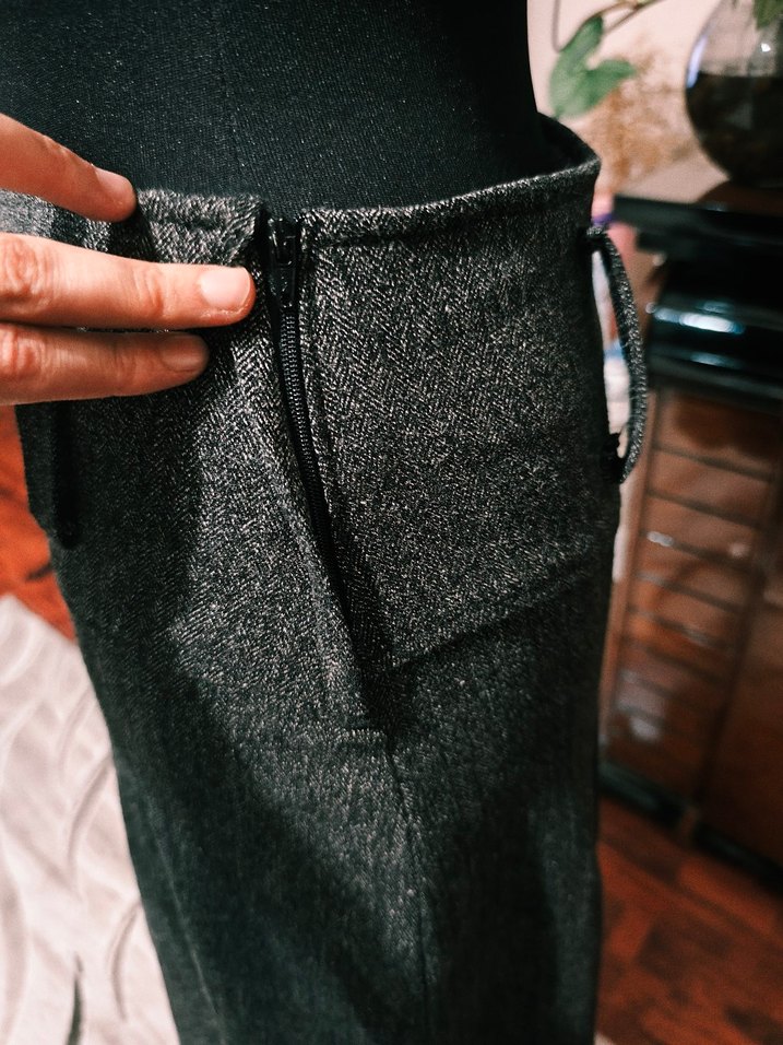 Gri Örgü Midi Etek - Görsel 3