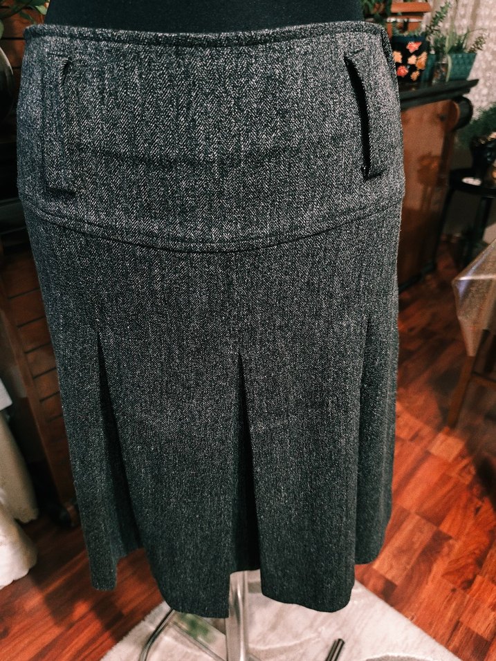 Gri Örgü Midi Etek - Görsel 4