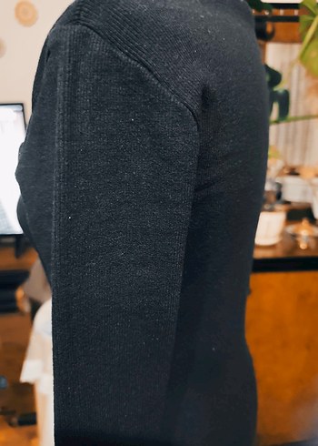 Siyah Yüksek Yakalı Kadın Kalem Elbise - Görsel 4