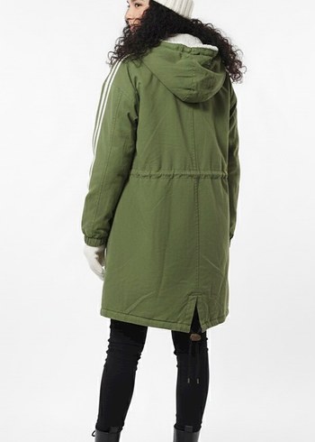 Kadın Haki Kamuflaj Kemerli Kış Montu - Görsel 2