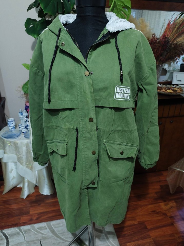 Kadın Haki Kamuflaj Kemerli Kış Montu - Görsel 4