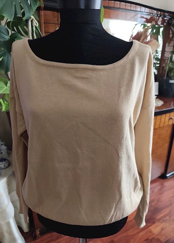 Bej Kayık Yaka Bohem Kadın Kazak - Görsel 3