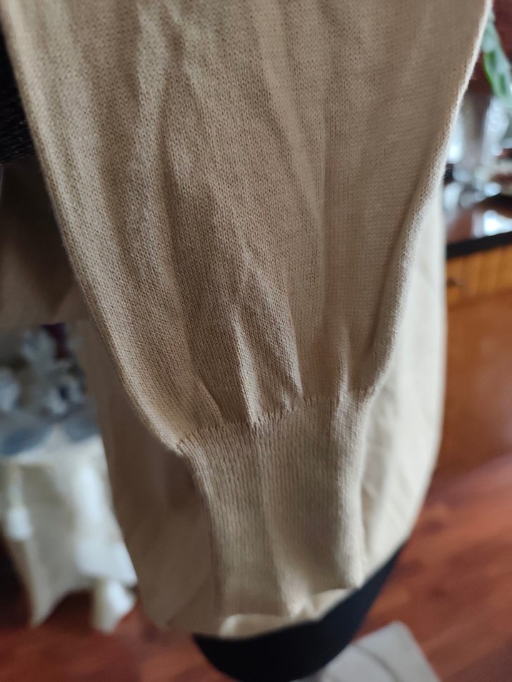 Bej Kayık Yaka Bohem Kadın Kazak - Görsel 5