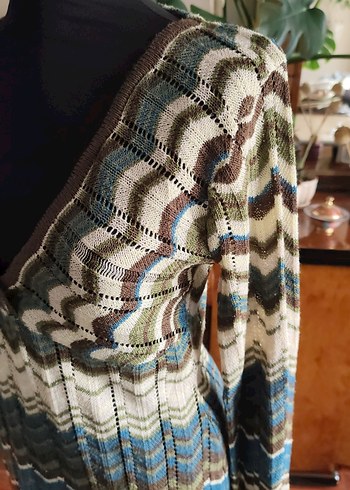 Bohem V Yaka Uzun Kollu Triko Sweatshirt - Görsel 4