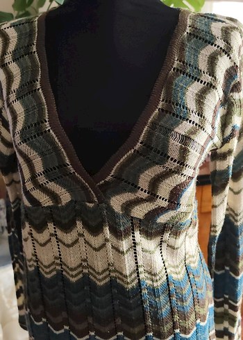 Bohem V Yaka Uzun Kollu Triko Sweatshirt - Görsel 3