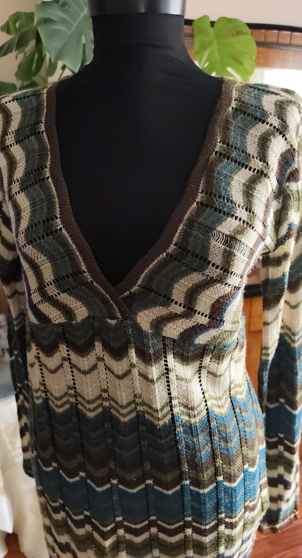 Bohem V Yaka Uzun Kollu Triko Sweatshirt - Görsel 3