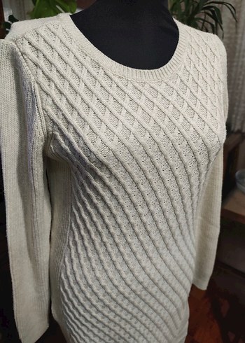 Gri Örgü Kadın Kazak - Görsel 2