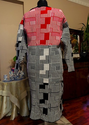 Renkli Desenli Uzun Kadın Hırka - Görsel 6