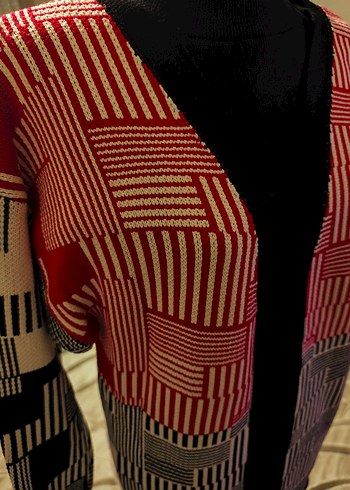 Renkli Desenli Uzun Kadın Hırka - Görsel 9