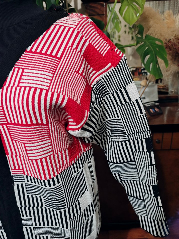 Renkli Desenli Uzun Kadın Hırka - Görsel 4