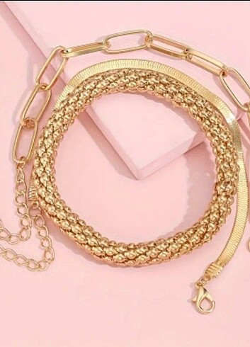  Beden altın Renk 3lü set gold renk bileklik