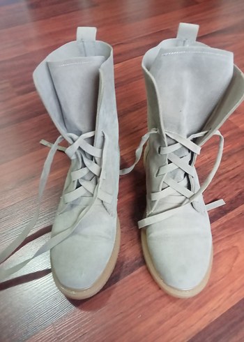 Bej Gri Kadın Süet  Bot - Görsel 3