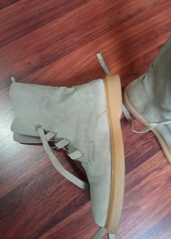 Bej Gri Kadın Süet  Bot - Görsel 4