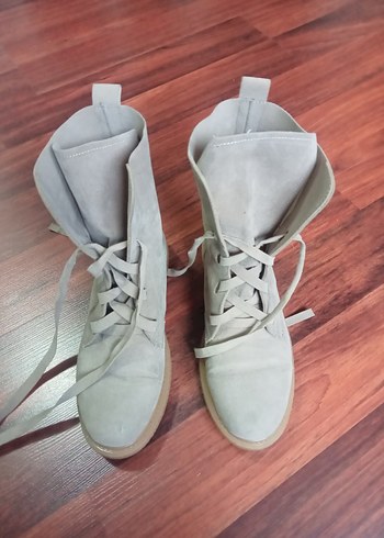 Bej Gri Kadın Süet  Bot - Görsel 2