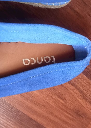 Mavi Süet Püsküllü Dolgu Topuklu Espadril - Görsel 5