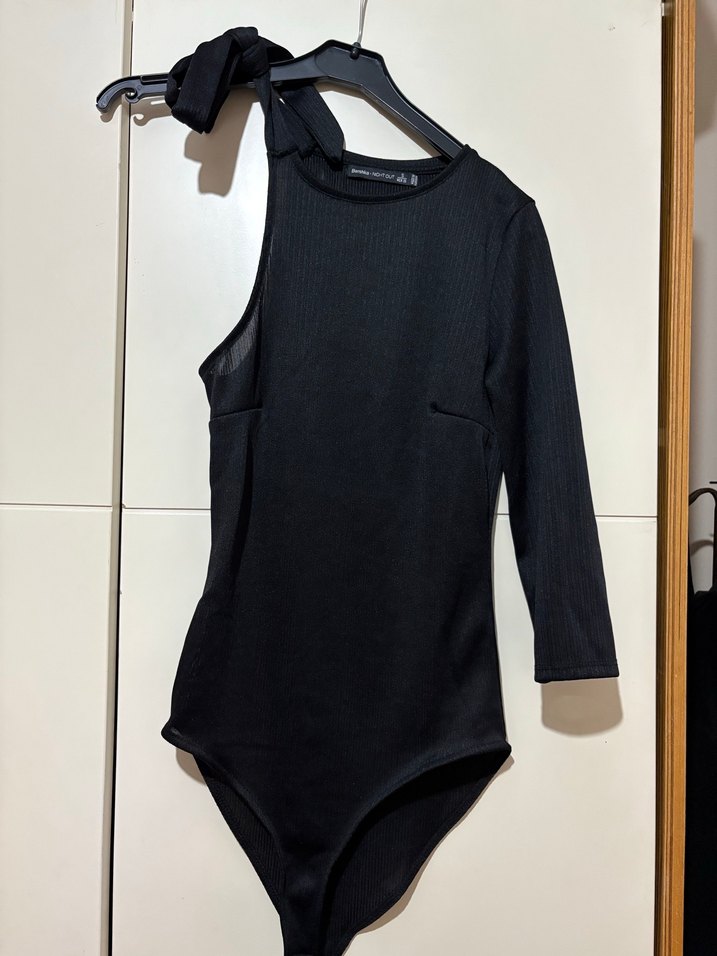 Uzun Kollu, Halter Yaka Siyah Bluz - Görsel 5