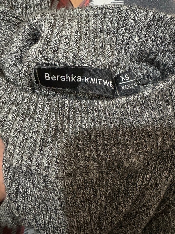 Gri Uzun Kollu Triko Kadın Elbise - Görsel 4