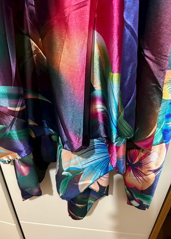 Kadın Çok Renkli Askılı Uzun Elbise - Görsel 5