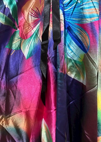 Kadın Çok Renkli Askılı Uzun Elbise - Görsel 4