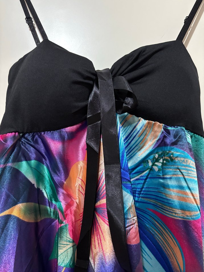 Kadın Çok Renkli Askılı Uzun Elbise - Görsel 3