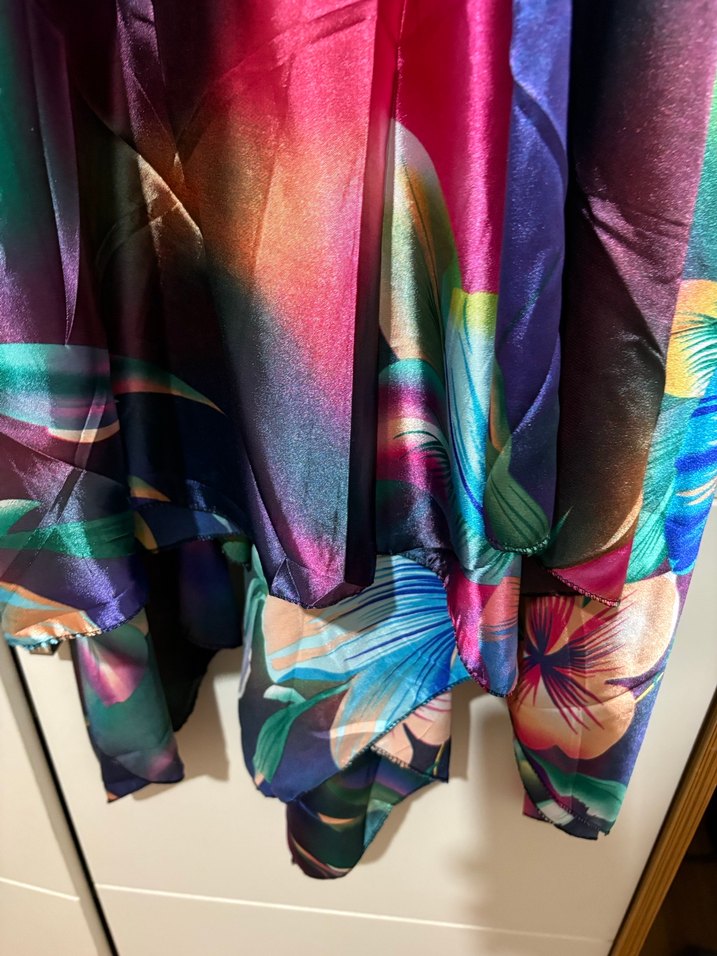 Kadın Çok Renkli Askılı Uzun Elbise - Görsel 5