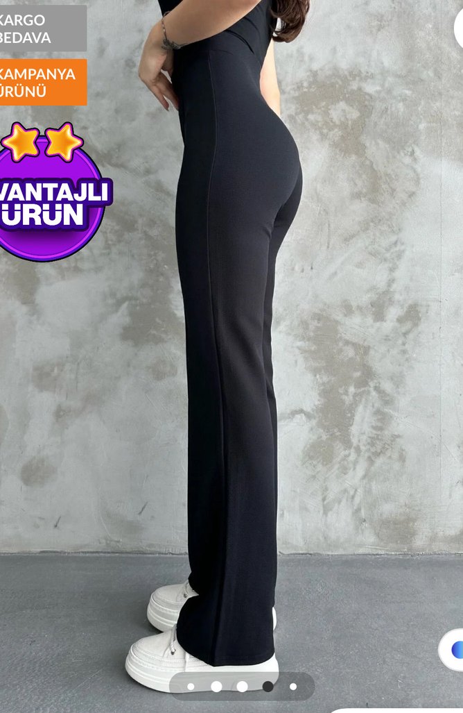 Yüksek bel palazzo pantolon - Görsel 3