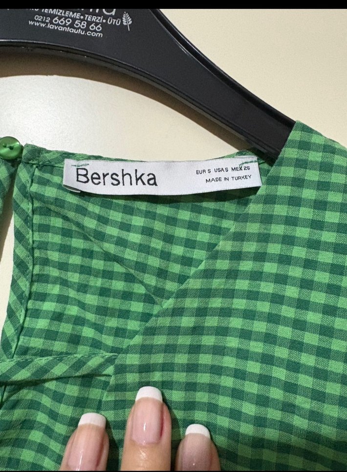 Uzun Kollu Yeşil bershka crop - Görsel 4
