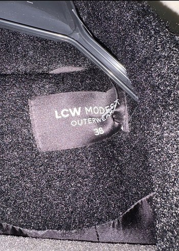 Siyah yünlü palto/kaban - Görsel 4