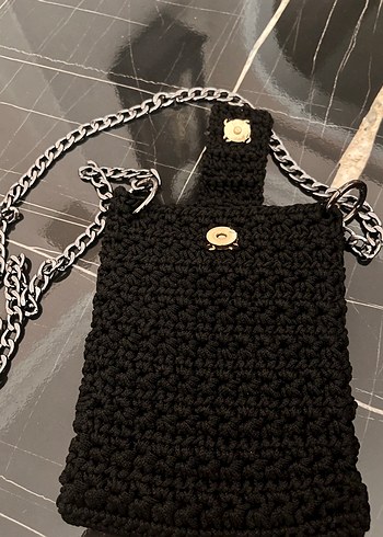 Zara Zincir Detaylı Siyah Örgü Kadın Çapraz Çanta