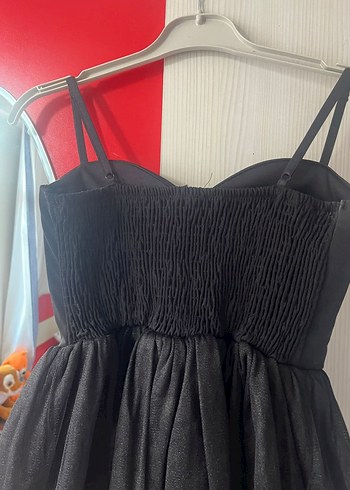 Siyah Straplez Gotik Mezuniyet Elbisesi - Görsel 7