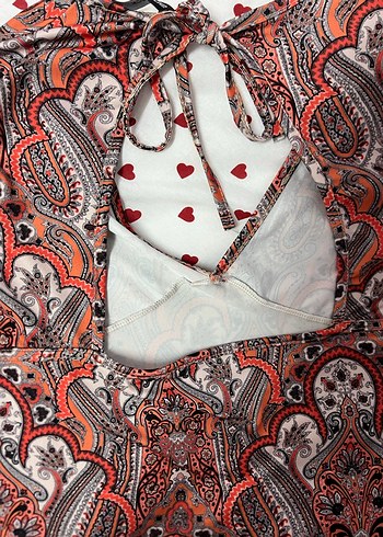 Bohem Desenli V Yaka Detaylı Bluz - Görsel 5