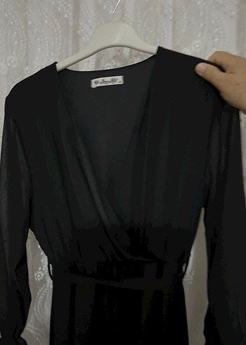 Siyah Uzun Salaş Kadın Elbise - Görsel 3