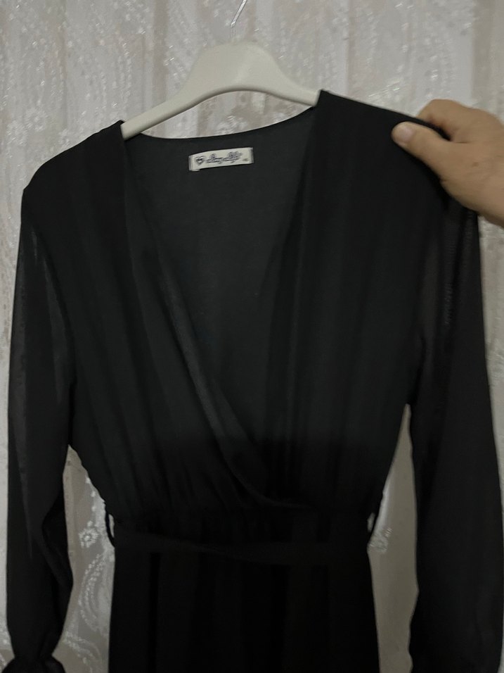 Siyah Uzun Salaş Kadın Elbise - Görsel 3