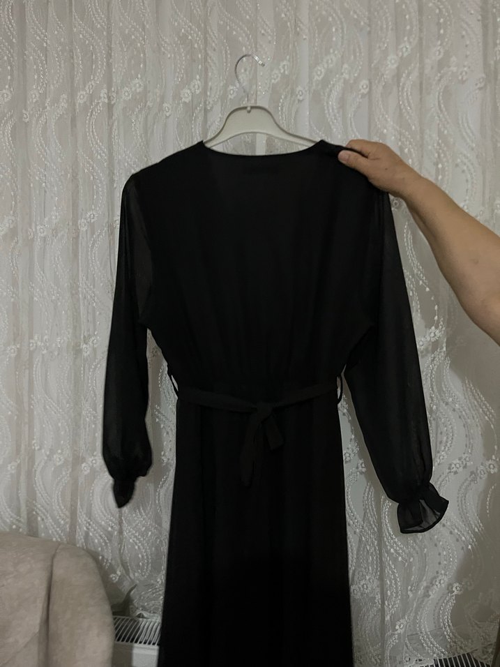 Siyah Uzun Salaş Kadın Elbise - Görsel 4