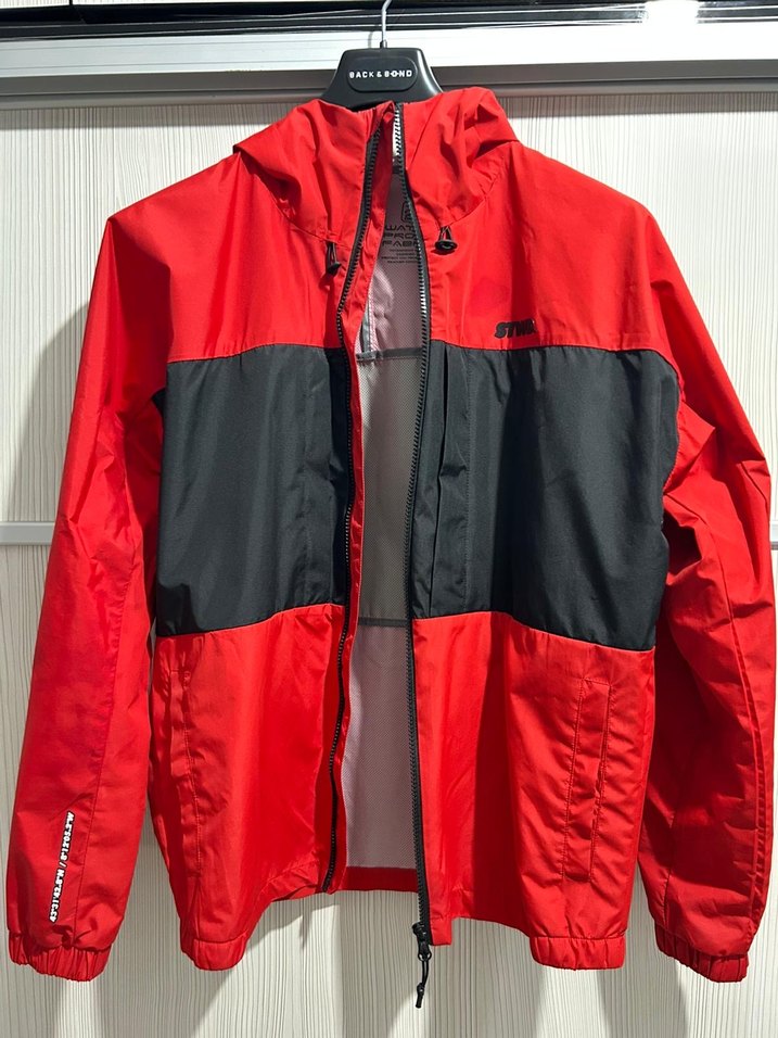 Kırmızı Siyah Fermuarlı Erkek Rüzgarlık - Görsel 3