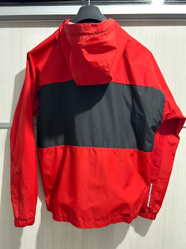 Kırmızı Siyah Fermuarlı Erkek Rüzgarlık - Görsel 4