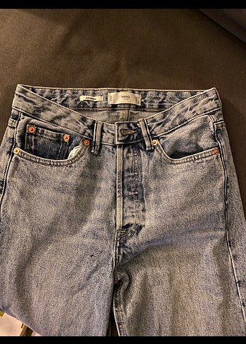 Mango Yuksek Bel Acik Mavi Denim Jean