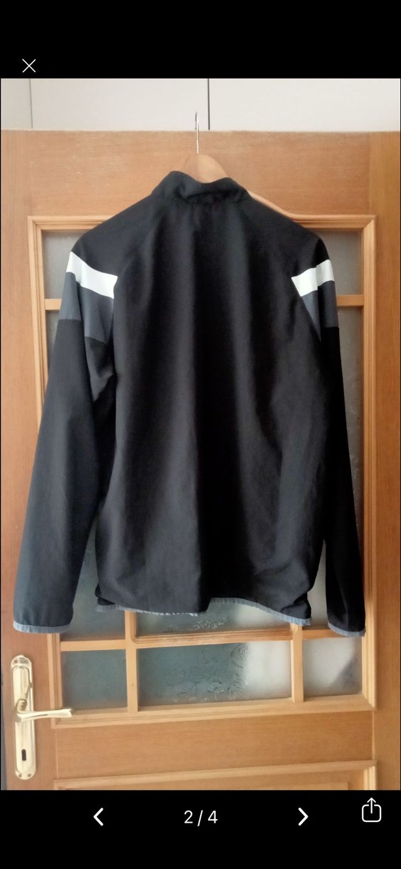 Erkek Siyah Gri Fermuarlı Spor Ceket - Görsel 2