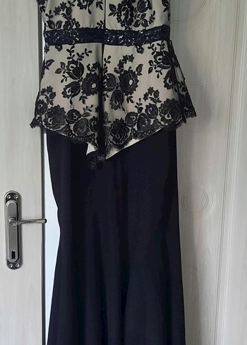 Dantel Detaylı Gri Uzun Abiye Elbise - Görsel 5