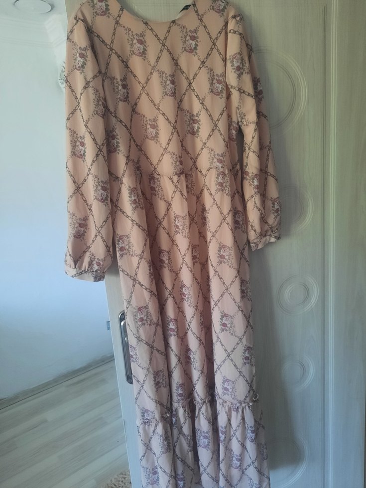 Diger Bej Bohem Uzun Elbise - Görsel 3