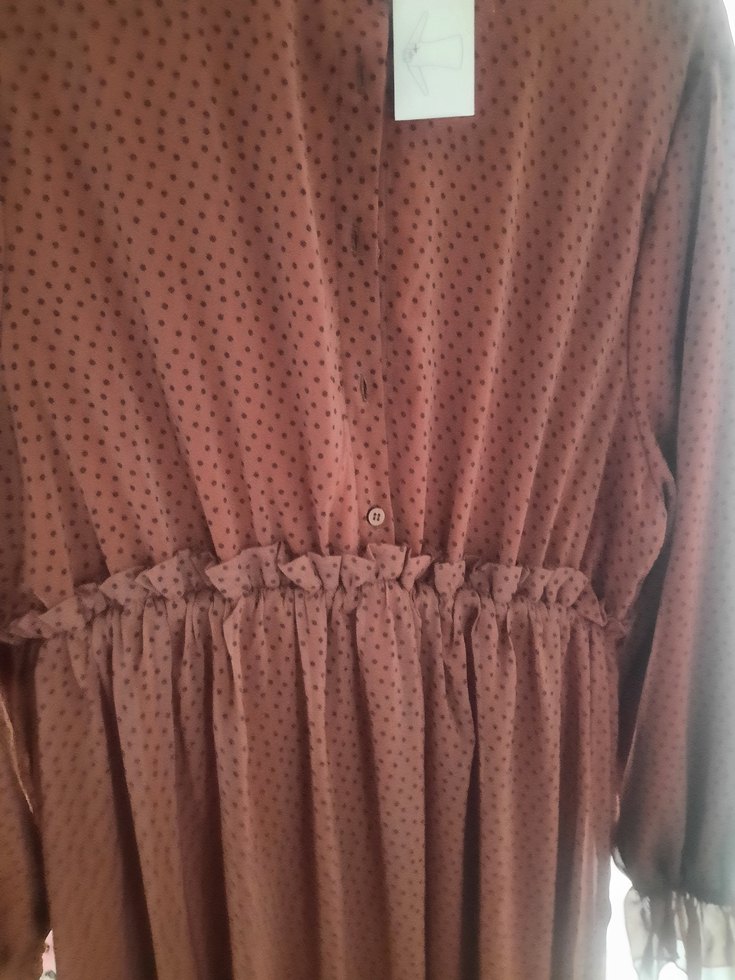 Diger Kadın Uzun Kahverengi Bohem Elbise - Görsel 2