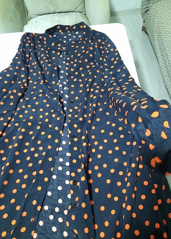 Turuncu Puantiyeli Uzun Kollu Rahat Takımı - Görsel 5