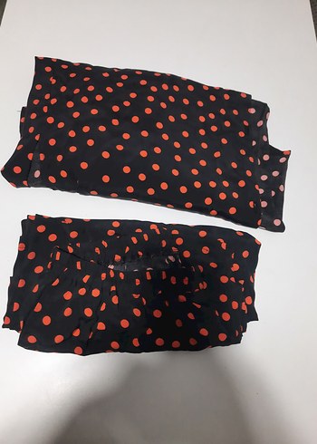 Turuncu Puantiyeli Uzun Kollu Rahat Takımı - Görsel 2