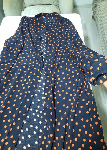 Turuncu Puantiyeli Uzun Kollu Rahat Takımı - Görsel 3