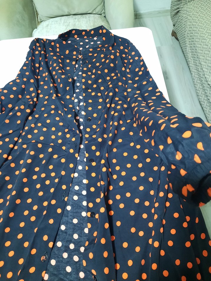 Turuncu Puantiyeli Uzun Kollu Rahat  Takımı - Görsel 5