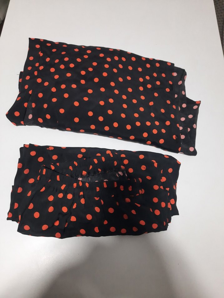 Turuncu Puantiyeli Uzun Kollu Rahat  Takımı - Görsel 2